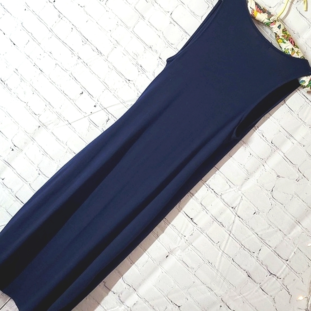 Leith Plunge V-neck Sleeveless Royal Blue Stretchy Bodycon Maxi Dress Size Med - Picture 11 of 16